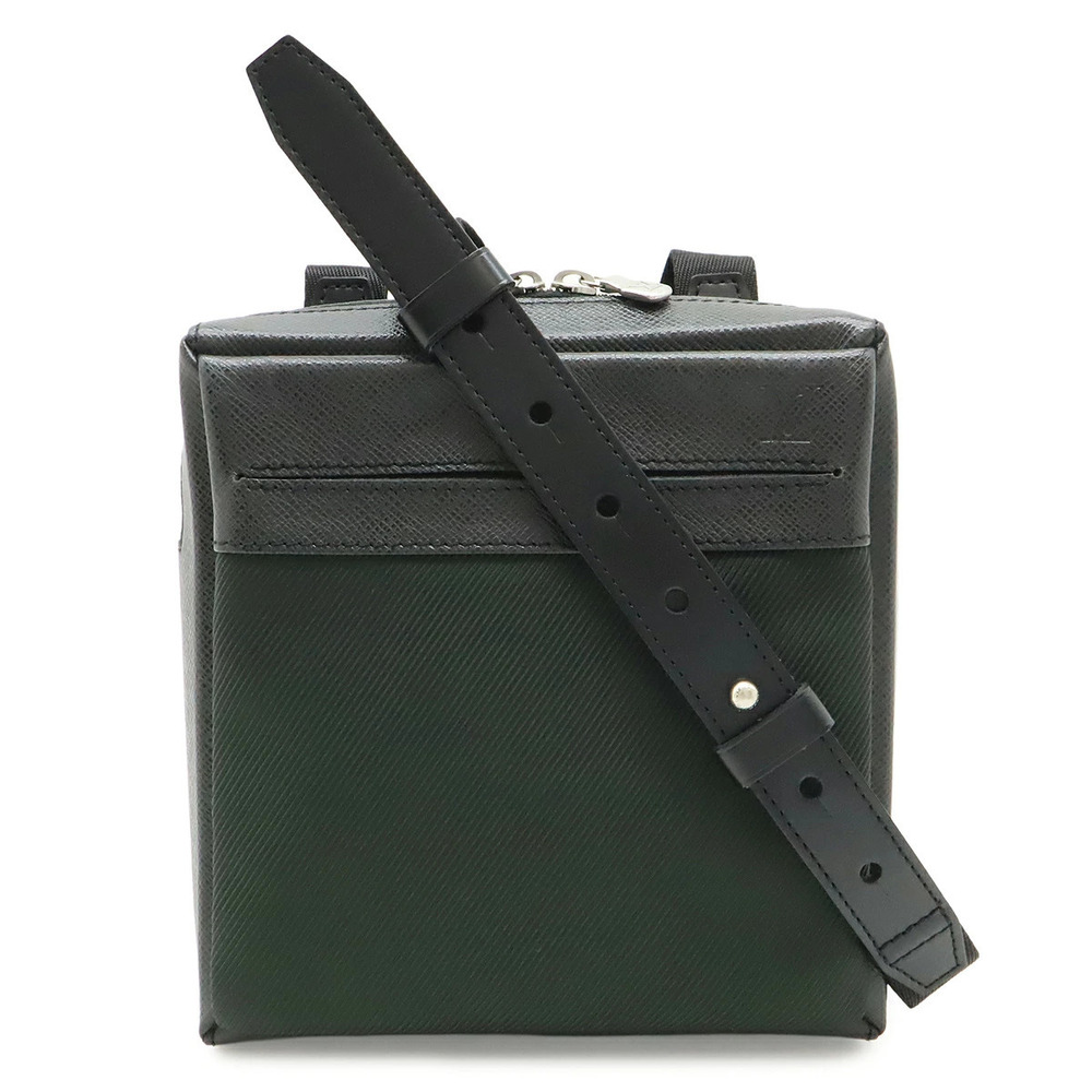 LOUIS VUITTON Taiga Sayan Crossbody Bag Leather Canvas Ardoise Black